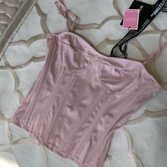 PINK SPARKLE BUSTIER CORSET -NWT - Picture 1 of 5